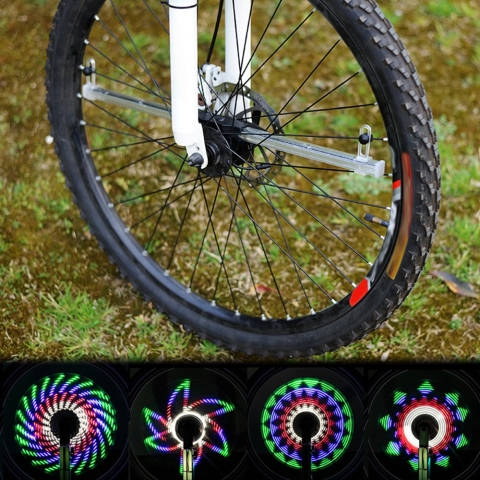 Fahrrad-Radnabenlampe 64 LED-RGB-Anzeige wiederaufladbar