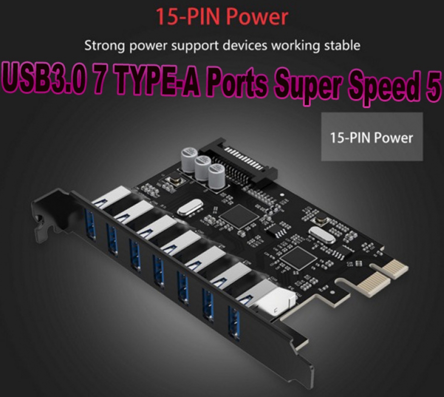 USB3.0 7 Anschlüsse Super Speed 5Gbps