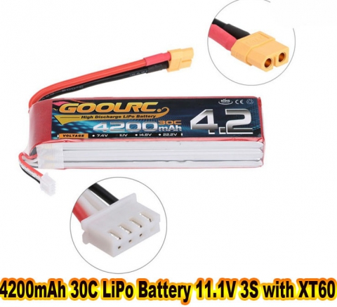 4200mAh 30C LiPo Batterie 11.1V 3S mit X