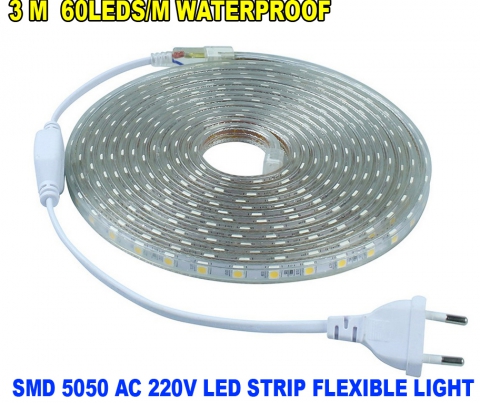 3 m 5050 220V AC LED-Streifen flexible L