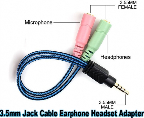 3,5 mm Klinke Kopfhörer Headset Adapter