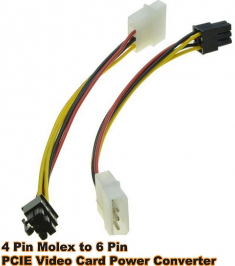 4 P Molex zu 6 P Videokarte Stromrichter