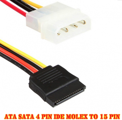 ATA SATA 4 Pin IDE Molex to 15 Pin