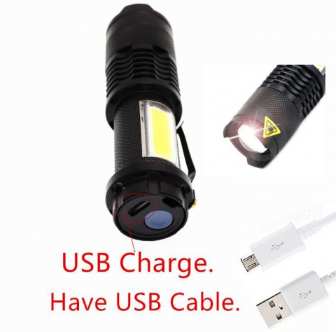 Taschenlampe ZOOM Torch USB Charge