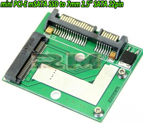mini PCI-E mSATA SSD to 7mm 2.5