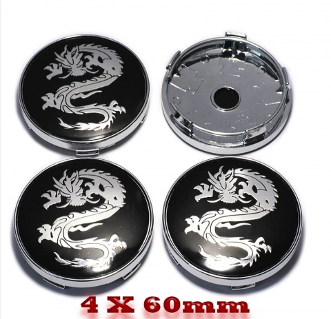 Dragon Logo Wheel Center Caps 60mm