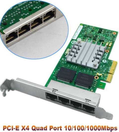 PCI-E X4 Quad Port 10/100/1000Mbps Gigab