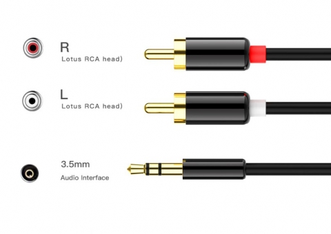 2RCA bis 3,5 Audio-Autokabel