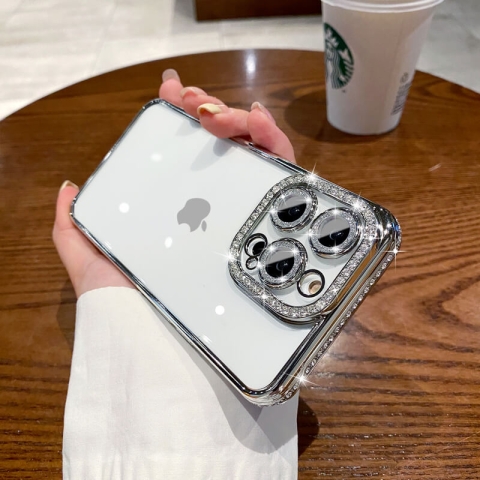 iPhone 15 Pro Max Glitzer-Diamant-Kameraschutzhülle