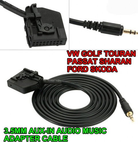 VW 3.5mm AUX-in Audio Cable for Golf Tou