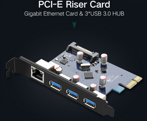 PCI-E PCI E-Karte USB 3.0 HUB Ethernet