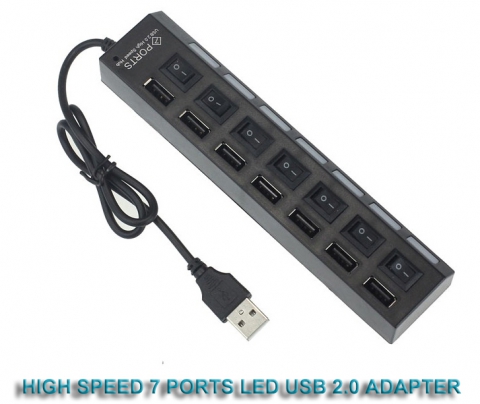 USB 2.0 Adapter 7 Anschlüsse LED