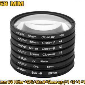 58mm UV Filter + CPL + Start8 + Close-up