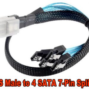 Mini SAS 4i SFF-8087 to 4 SATA Cable 0.5