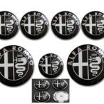 Alfa Romeo Logo 74 mm + 60 mm Schwatz