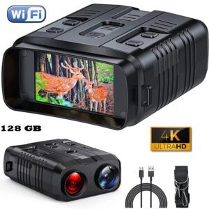 Night Vision Binoculars Device 1080P HD 3W Infrared Night Vision Goggles Recorder Full Dark 300m For Hunting Camping